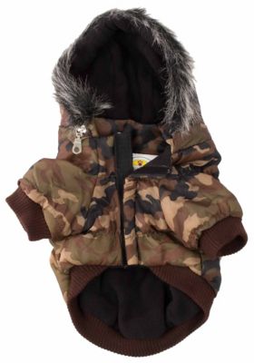 Image showing  Classic Metallic Fashion Insulated Dog Coat with Removable Hood