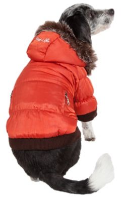 Image showing  Classic Metallic Fashion Insulated Dog Coat with Removable Hood