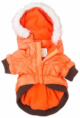 Image showing  Classic Metallic Fashion Insulated Dog Coat with Removable Hood