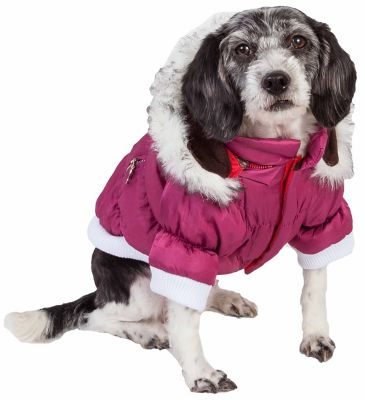 Pet Life Classic Metallic Fashion Insulated Dog Coat with Removable Hood