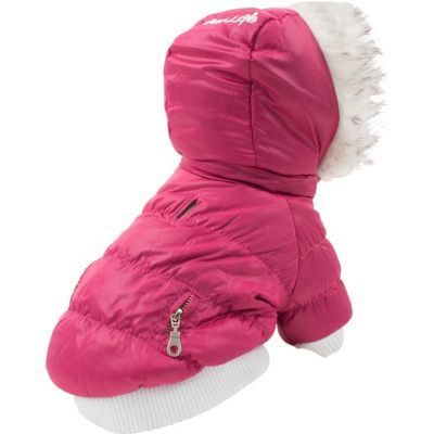 Image showing  Classic Metallic Fashion Insulated Dog Coat with Removable Hood