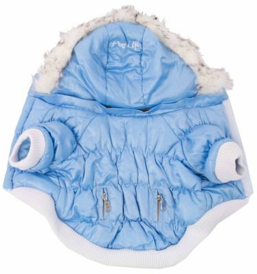 Image showing  Classic Metallic Fashion Insulated Dog Coat with Removable Hood