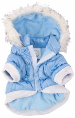 Image showing  Classic Metallic Fashion Insulated Dog Coat with Removable Hood