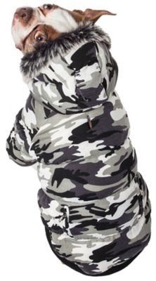 Image showing  Classic Metallic Fashion Insulated Dog Coat with Removable Hood