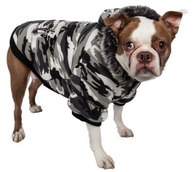 Image showing  Classic Metallic Fashion Insulated Dog Coat with Removable Hood