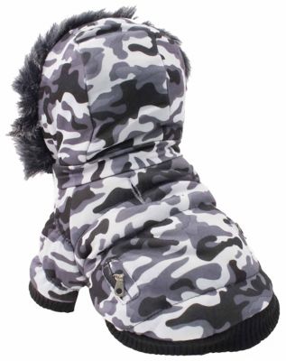 Image showing  Classic Metallic Fashion Insulated Dog Coat with Removable Hood