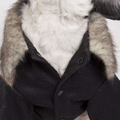 Image showing  Buttoned Coast-Guard Fashion Faux-Fur Collared Wool Pet Coat