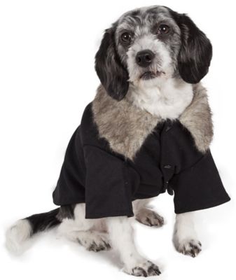 Image showing  Buttoned Coast-Guard Fashion Faux-Fur Collared Wool Pet Coat