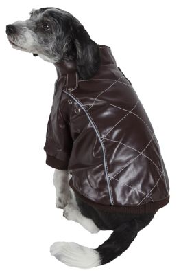 Pet Life Wuff-Rider Fashion Suede Stitched Dog Jacket