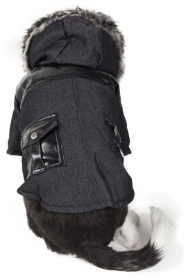 Image showing  Ruff-Choppered Denim Fashioned Wool Dog Coat