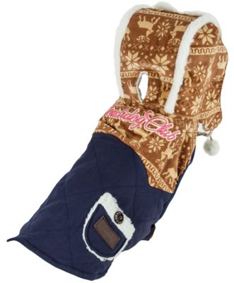 Touchdog Snowadayz Pom Pom Hooded Fashion Dog Jacket