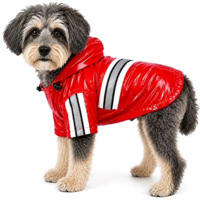 Pet Life Reflecta-Glow Reflective Waterproof Adjustable PVC Pet Raincoat