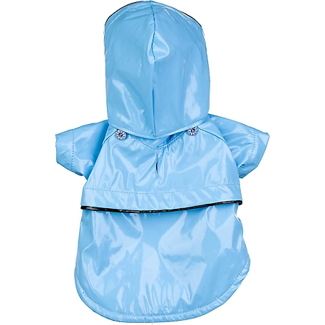 Pet Life Baby Blue Waterproof Adjustable Dog Raincoat with Hood