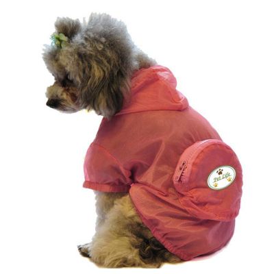 Pet Life Thunder-Paw Ultimate Waterproof Adjustable Travel Dog Raincoat with Hood