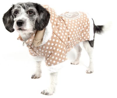 Pet Life Polka-Dot Couture-Bow Dog Hoodie Sweater 