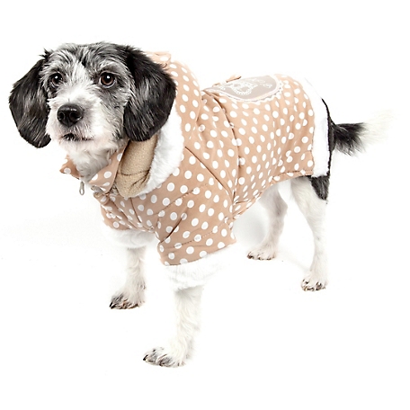 Pet Life Polka-Dot Couture-Bow Dog Hoodie Sweater