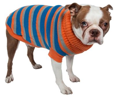 Pet Life Fashion Polo Striped Heavy Cable Knitted Dog Sweater