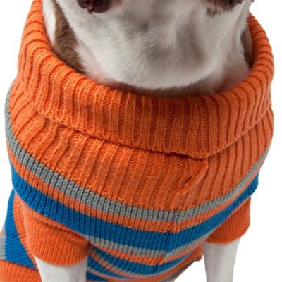 Image showing  Fashion Polo Striped Heavy Cable Knitted Dog Sweater