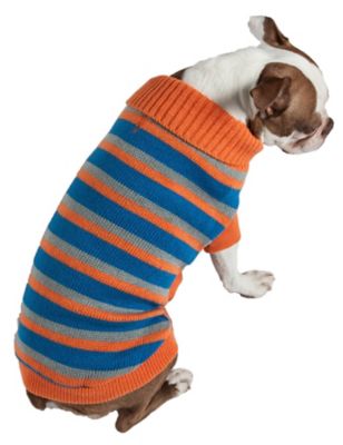 Image showing  Fashion Polo Striped Heavy Cable Knitted Dog Sweater