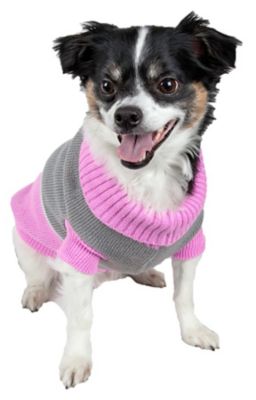 Image showing  Snow Flake Cable-Knit Ribbed Fashion Turtleneck Dog Sweater