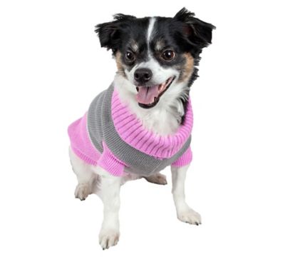 Image showing  Snow Flake Cable-Knit Ribbed Fashion Turtleneck Dog Sweater