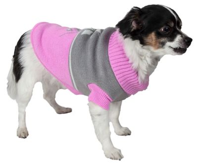Pet Life Snow Flake Cable-Knit Ribbed Fashion Turtleneck Dog Sweater