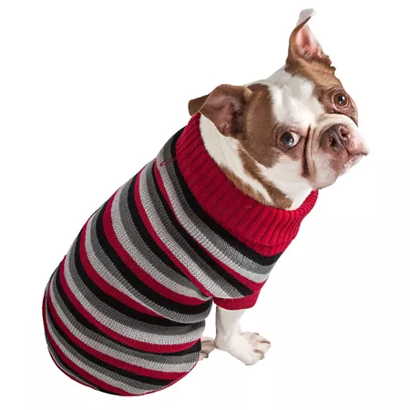 Pet Life Polo-Casual Lounge Designer Cable Knit Turtleneck Sweater for Dogs Dog Sweaters