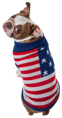 Image showing 1 th Pet Life Patriot Independence Star Fashion Ribbed Heavy Knitted Turtleneck Dog Sweater