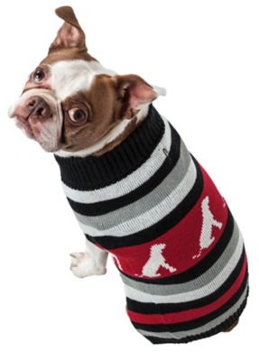 Pet Life Dog Patterned Fashion Stripe Ribbed Turtleneck Dog Sweater