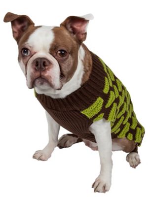 Pet Life Fashion Weaved Designer Ribbed Heavy Knitted Turtleneck Dog Sweater
