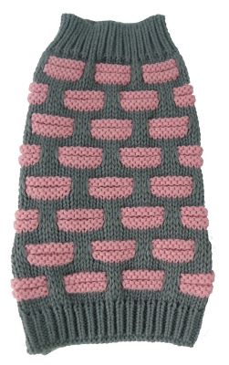 Pet Life Fashion Weaved Designer Ribbed Heavy Knitted Turtleneck Dog Sweater