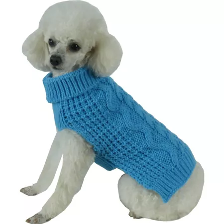 Pet Life Knit Dog Sweater with Swivel and Swirl Heavy Cable Dog Sweaters