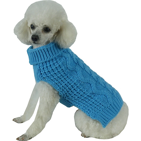 Pet Life Swivel-Swirl Heavy Cable Knitted Fashion Designer Dog Sweater