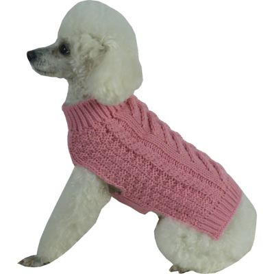 Pet Life Swivel-Swirl Heavy Cable Knitted Fashion Designer Dog Sweater