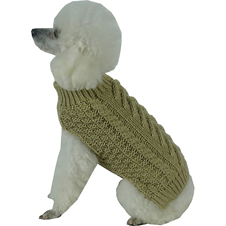 Pet Life Swivel-Swirl Heavy Cable Knitted Fashion Designer Dog Sweater