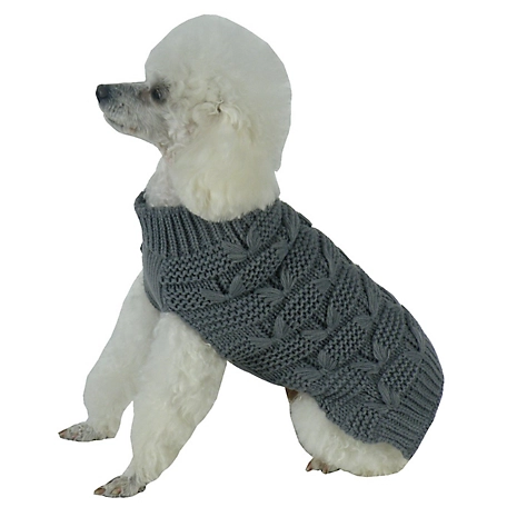 Pet Life Butterfly Stitched Heavy Cable Knitted Fashion Turtleneck Dog Sweater
