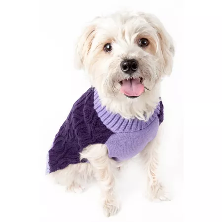 Pet Life Oval Woven Fashion Designer Chunky Knit Dog Sweater Dog Sweaters