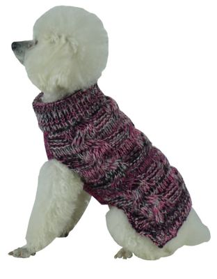 Pet Life Royal Bark Designer Fashion Heavy Cable Knitted Dog Sweater