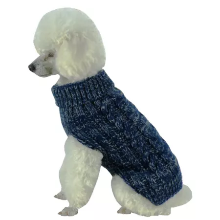 Pet Life Classic True Blue Fashionable Ribbed Cable Knit Dog Sweater Dog Sweaters