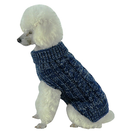 Pet Life Classic True Blue Heavy Ribbed Fashion Cable Knitted Dog Sweater