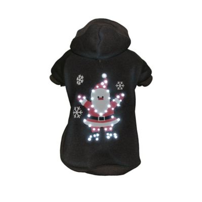 Pet Life LED Lighting Juggling Santa Hooded Dog Costume Sweater