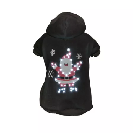 Pet Life LED Lighting Juggling Santa Claus Dog Costume Hooded Sweater Dog Sweaters