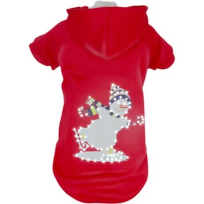 Pet Life LED Lighting Holiday Snowman Hooded Sweater Pet Costume