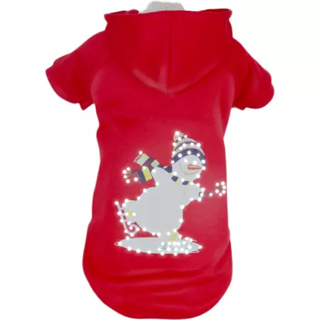 Pet Life LED Light Up Holiday Snowman Hooded Sweater Pet Costume Dog Sweaters