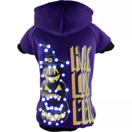 Pet Life LED Light Up Halloween Happy Snowman Hooded Sweater Pet Costume Dog Sweaters