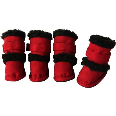 Pet Life Shearling Duggz Pet Shoes, 4-Pack