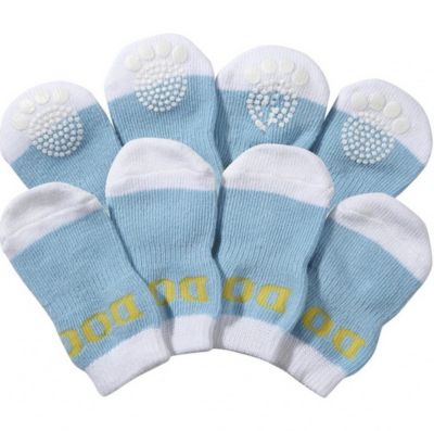 Image showing 6 th Pet Life Pet Socks with Rubberized Soles, 4 ct.