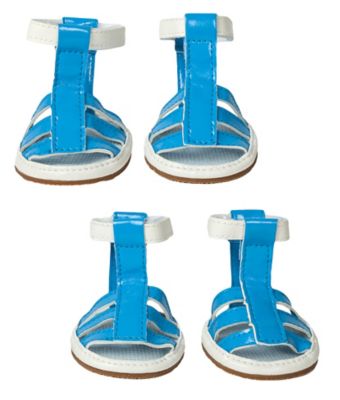 Pet Life Buckle-Supportive PVC Waterproof Pet Sandals, 4-Pack