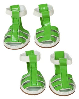 Pet Life Buckle-Supportive PVC Waterproof Pet Sandals, 4-Pack