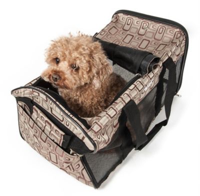 Pet Life Airline-Approved Flightmax Nylon Collapsible Pet Carrier, 18 in., Brown